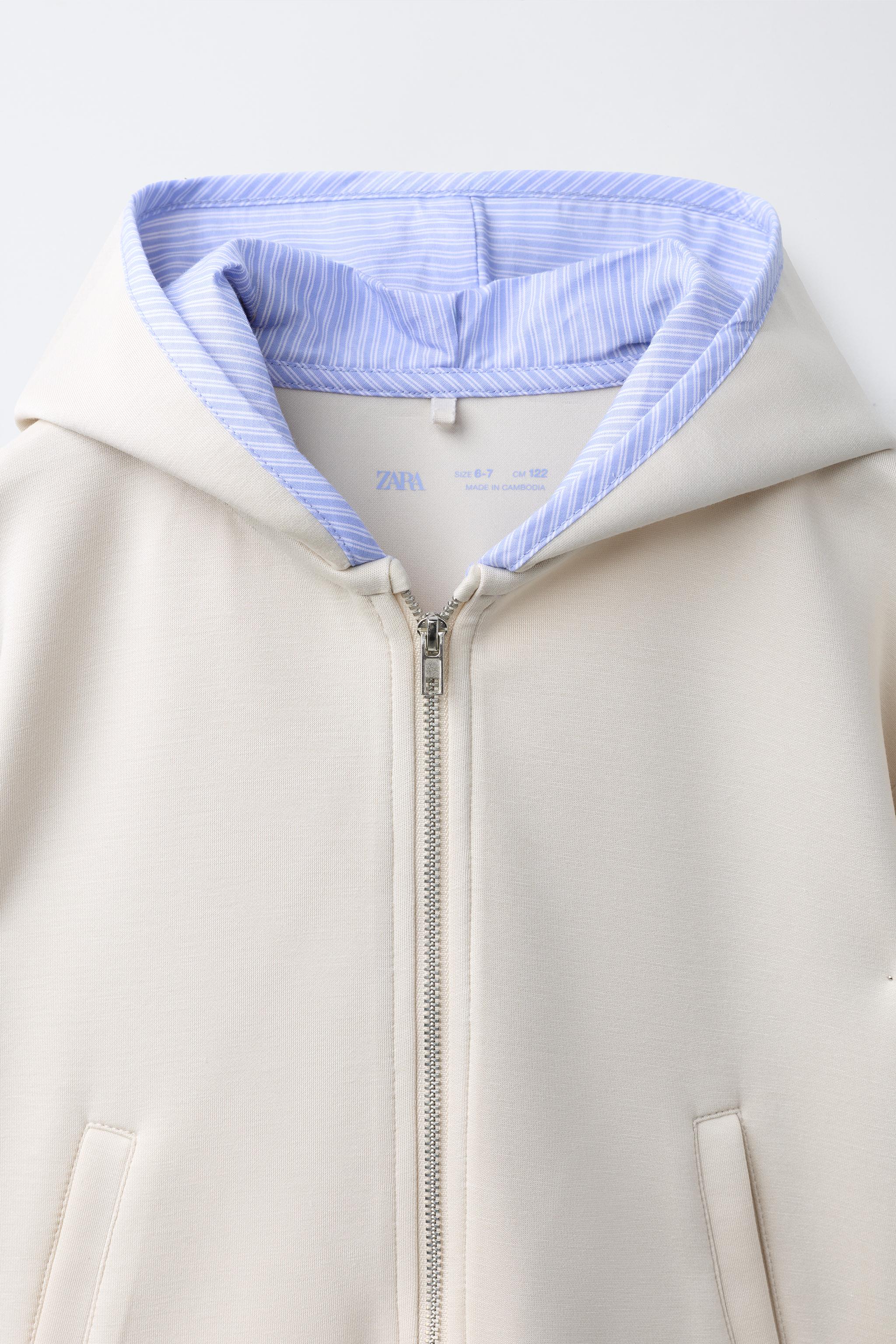 SPORTY STRIPED PIPING HOODIE
